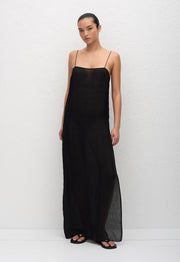 Sheer Cami Dress - Black - Matteau
